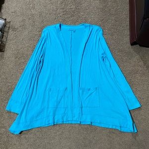Fresh Produce Skipper Cardigan Long Sleeve Turquiose Pockets One Size